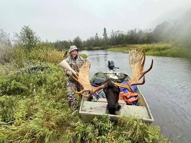Bull moose called in near Dillingham, Alaska